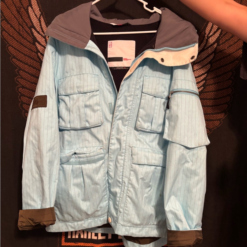 Light Blue Men's Ski Jacket Bonfire Snowboarding Company